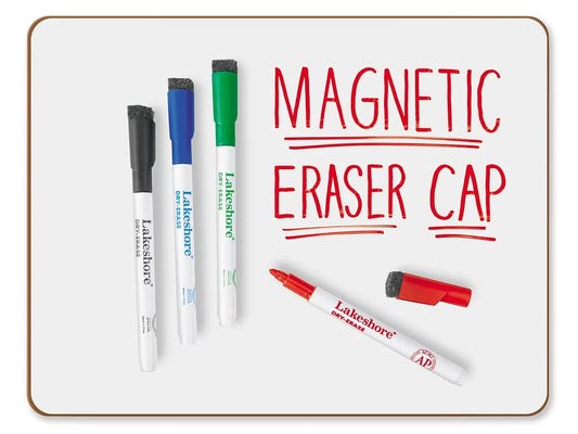 Magnetic Write & Wipe Markers with Eraser Caps - US 5818
