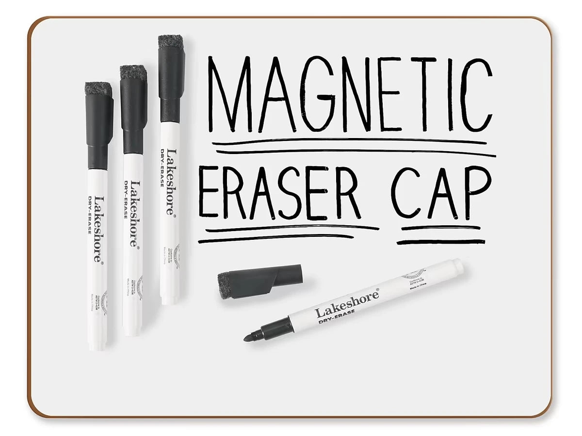 Magnetic Write & Wipe Markers with Eraser Caps - US 5818