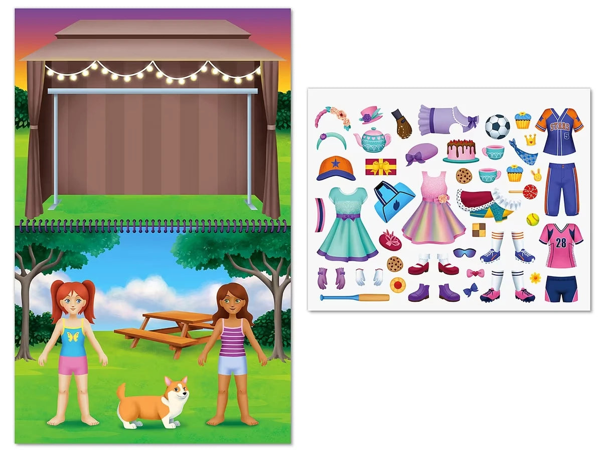 Fashion Friends Dress-Up Reusable Sticker Pad - US 9283