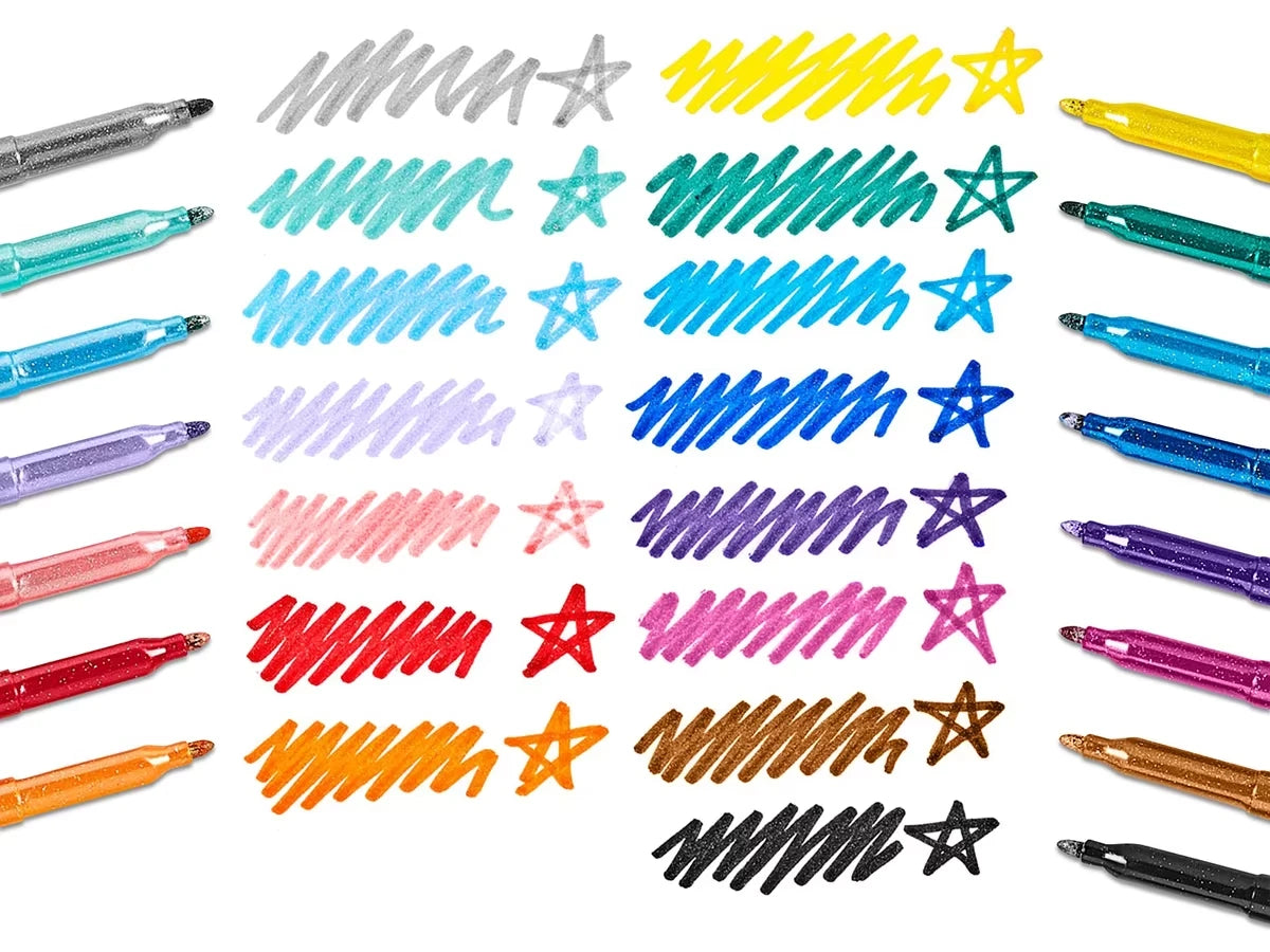 Rainbow Sparkle Glitter Markers - Set of 15 - US 1884