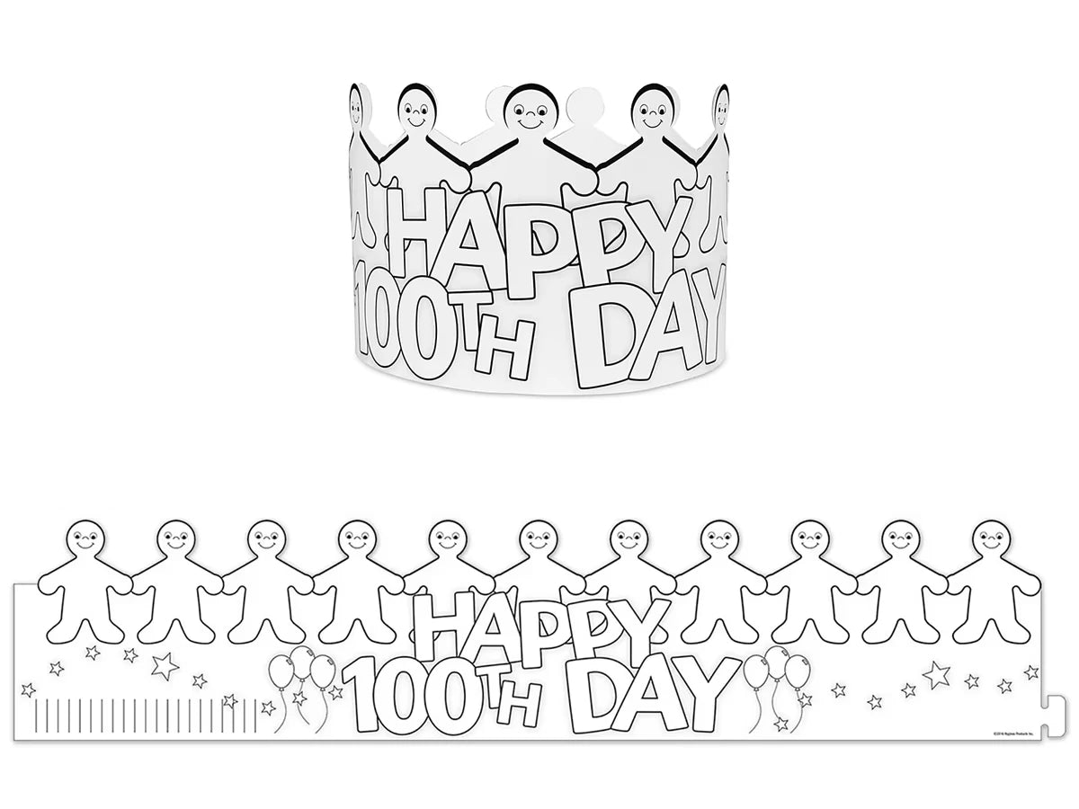 Design-Your-Own Happy 100th Day Crowns - US 6629
