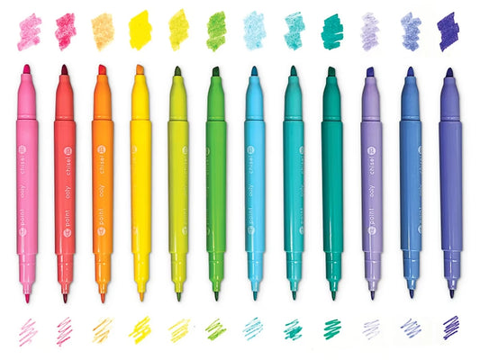 Pastel Dual-Tip Markers - Set of 12 - US 6765