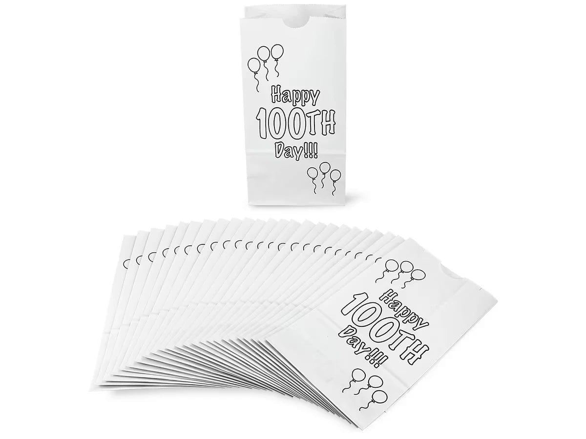 Design-Your-Own Happy 100th Day! Bags - Set of 25 - US 3917