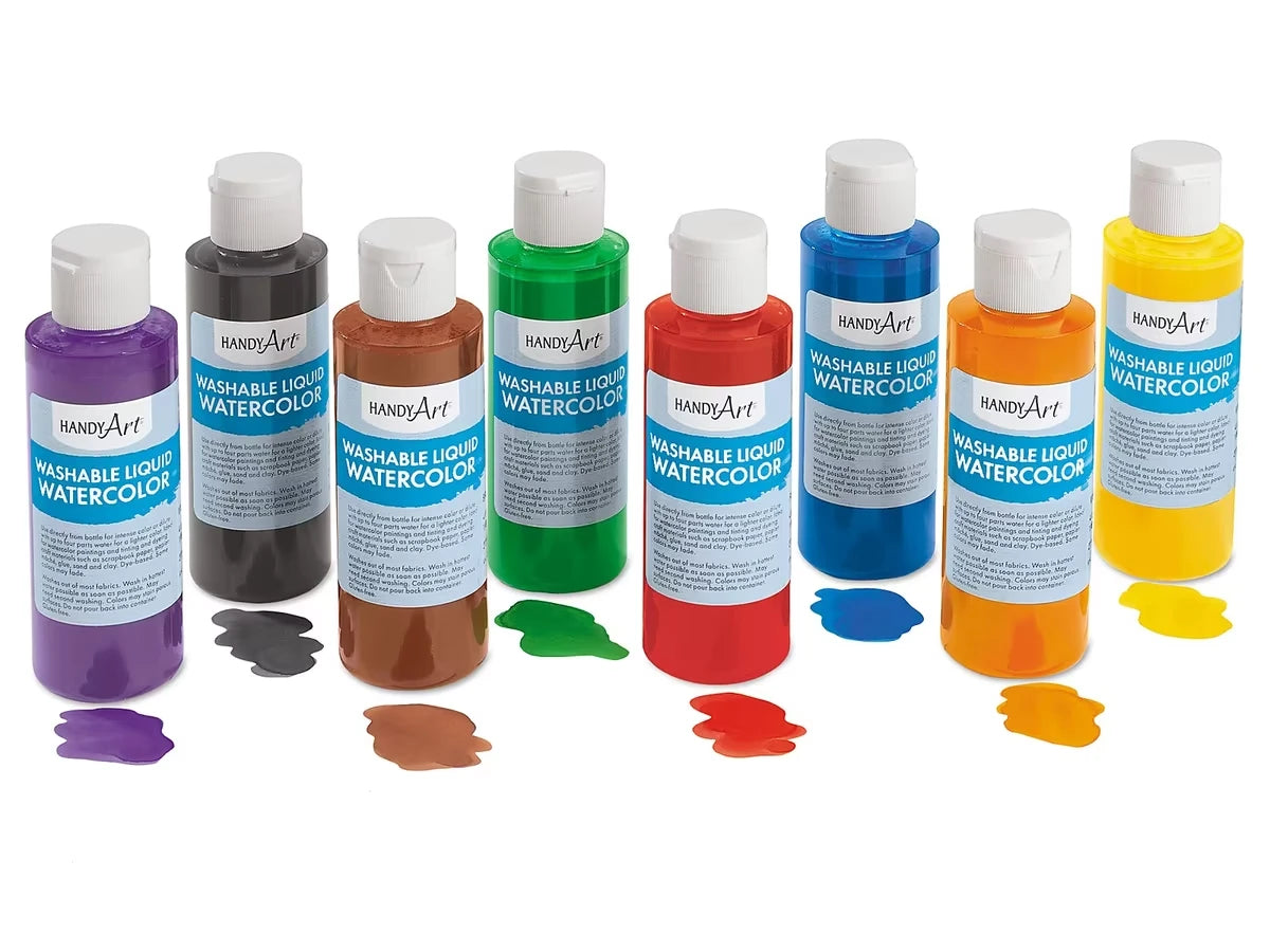 Washable Liquid Watercolors - Set of 8 - US 9595