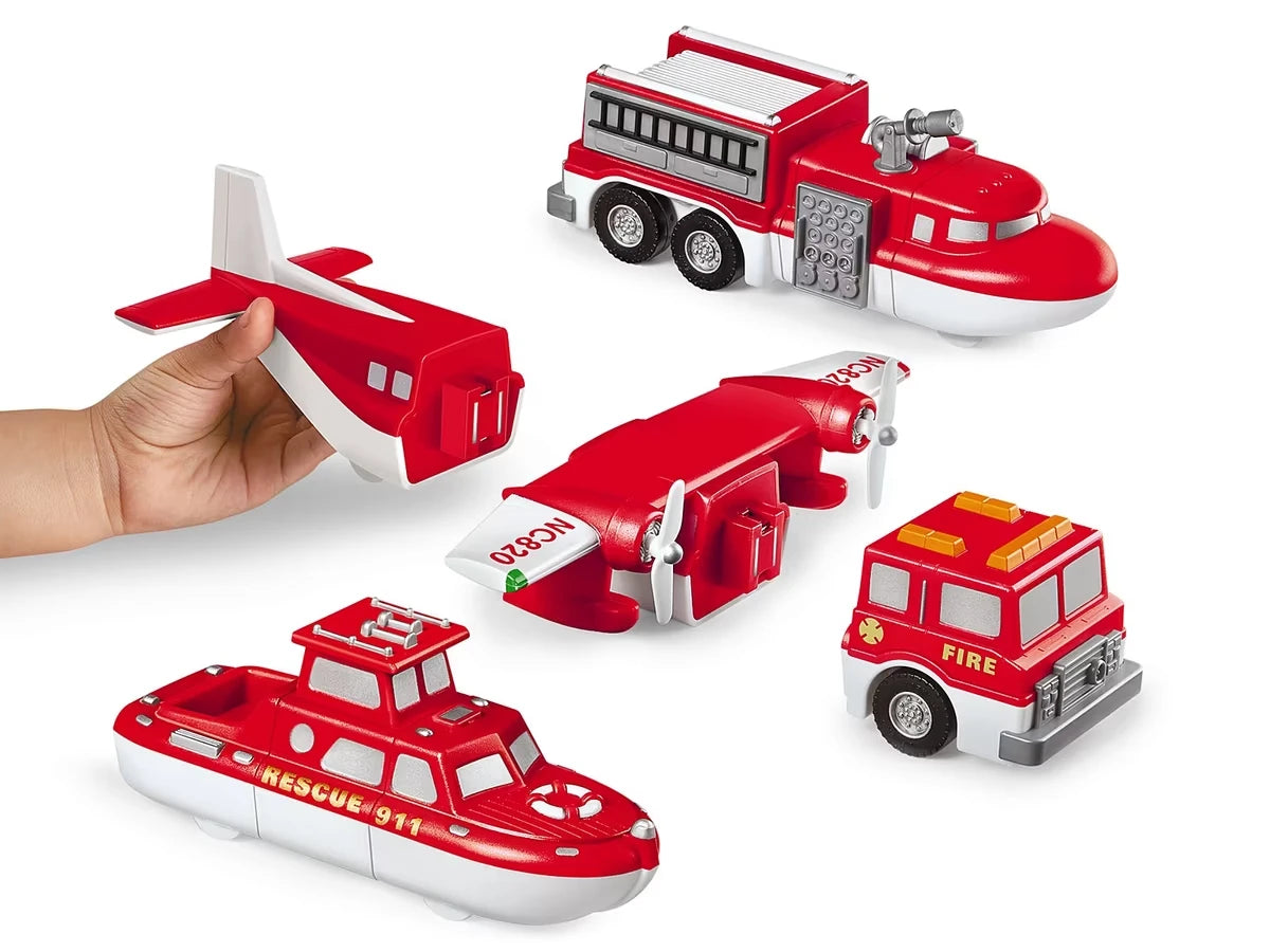 Mix & Match Magnetic Rescue Vehicles - US 6467