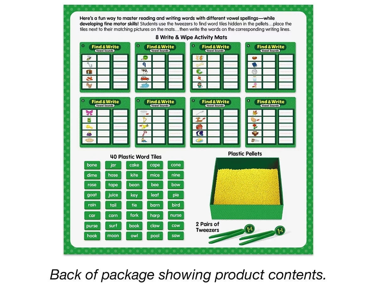 Find & Write Vowel Sounds Activity Center - US 2551