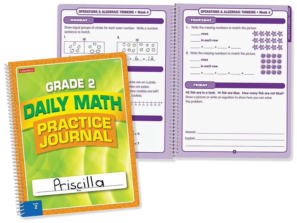 Daily Math Practice Journal - Gr. 2 - US 9187