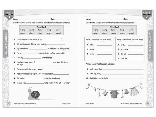 180 Days of Spelling Workbook - Gr. 2 - US 8371