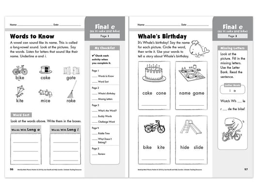 Phonics Week-By-Week Packets Workbook - US 2130