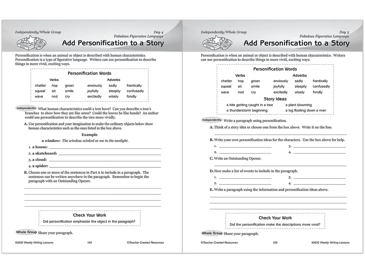 Weekly Writing Lessons Workbook - Gr. 5-6 - US 2796