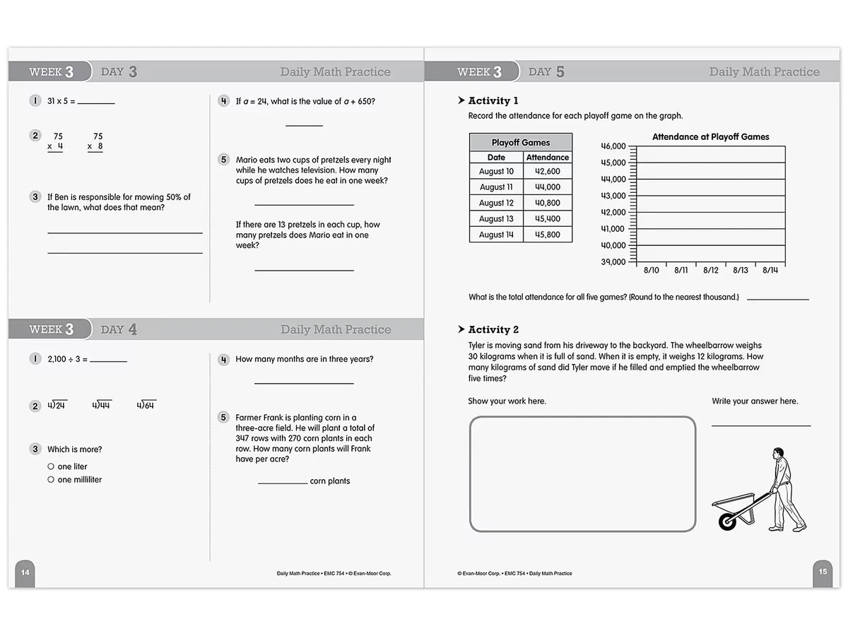 Daily Math Practice Workbook - Gr. 5 - US 3862