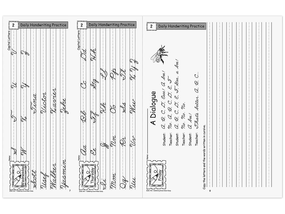 Traditional Cursive Daily Handwriting Practice Workbook - US 3229