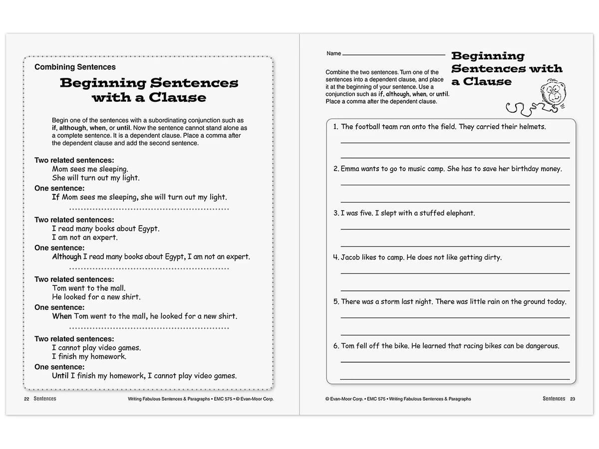 Writing Fabulous Sentences & Paragraphs Workbook - US 2899