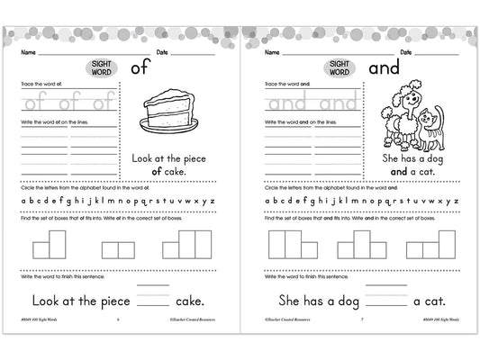 100 Sight-Words Workbook - K-Gr. 1 - US 9082