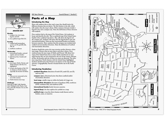 Daily Geography Practice Workbook - Gr. 5 - US 1174