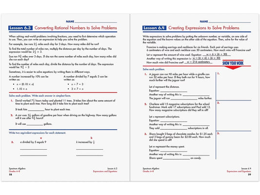 Spectrum® Algebra Workbook - US 3938