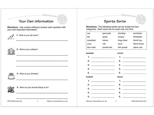 Third-Grade Fun Workbook - US 3449