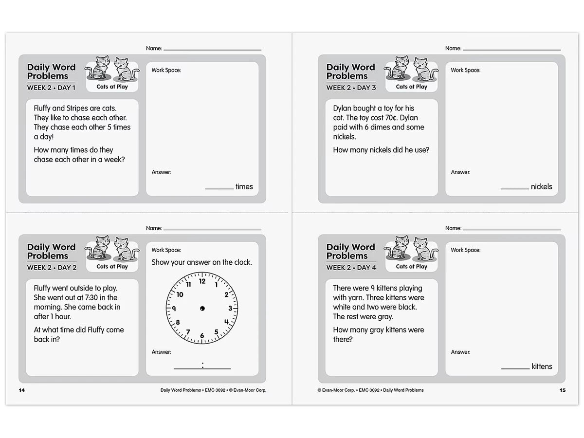 Daily Word Problems Workbook - Gr. 2 - US 3226