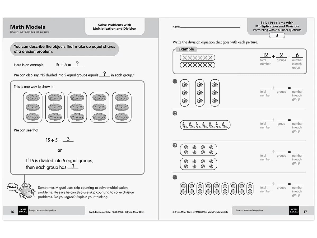 Math Fundamentals Workbook - Gr. 3 - US 2957
