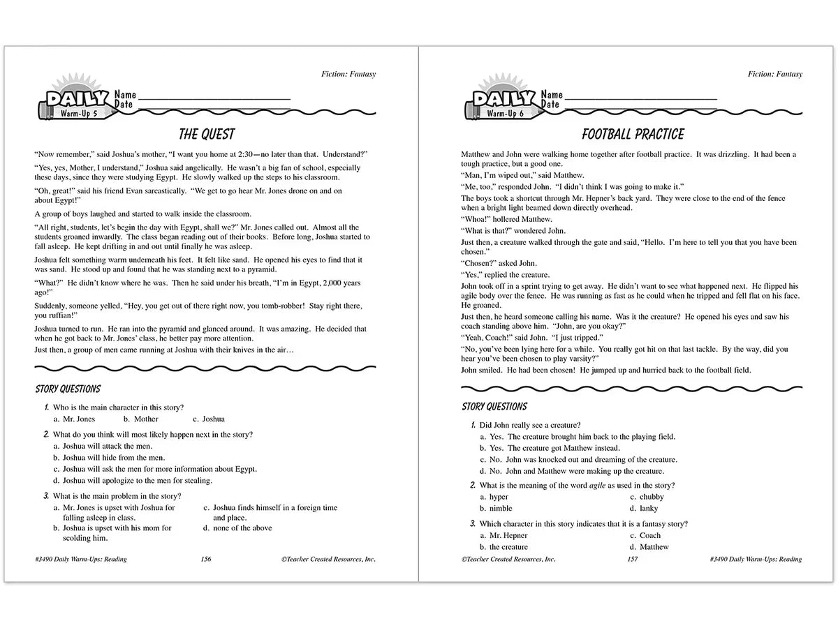 Reading Daily Warm-Ups Workbook - Gr. 4 - US 5823
