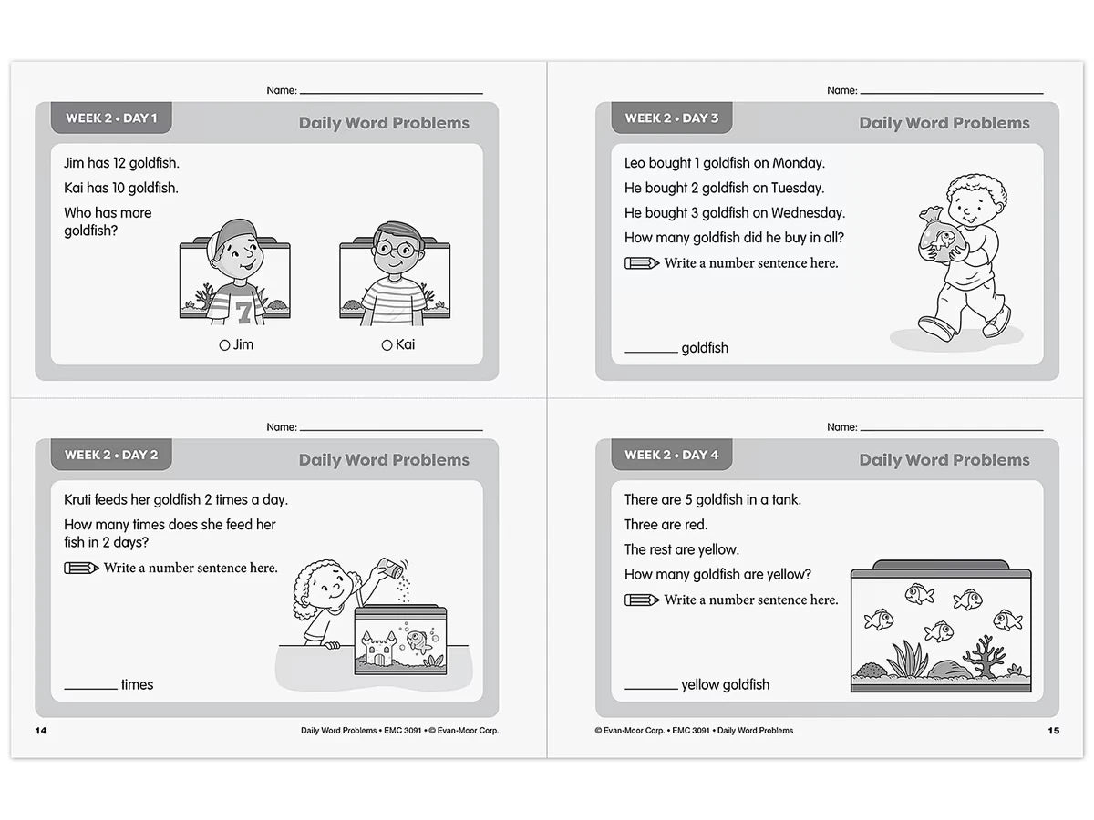 Daily Word Problems Workbook - Gr. 1 - US 1461