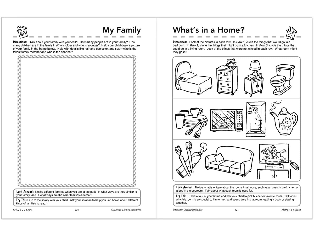 1-2-3 Learn Workbook - Preschool-Pre K - US 5151