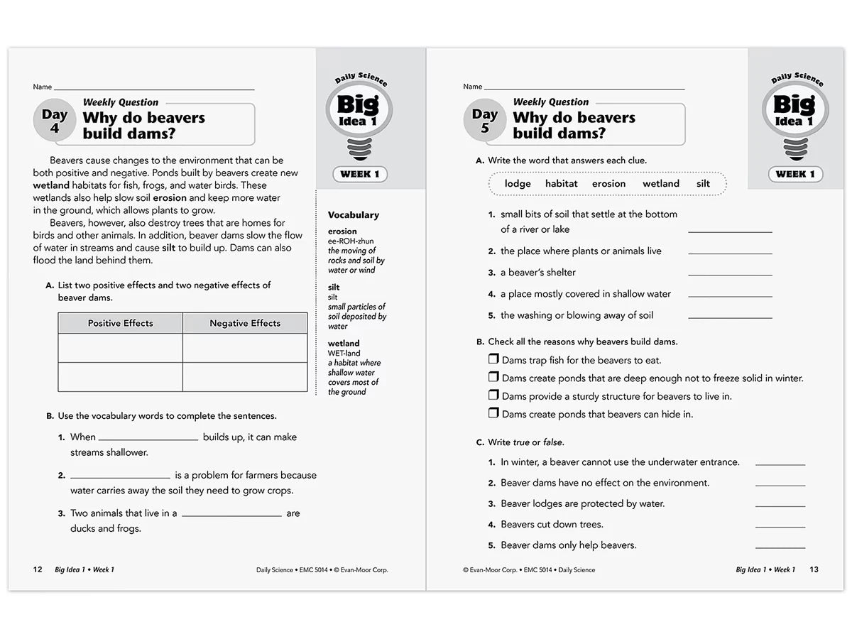 Daily Science Reproducible Activities Workbook - Gr. 4 - US 4185