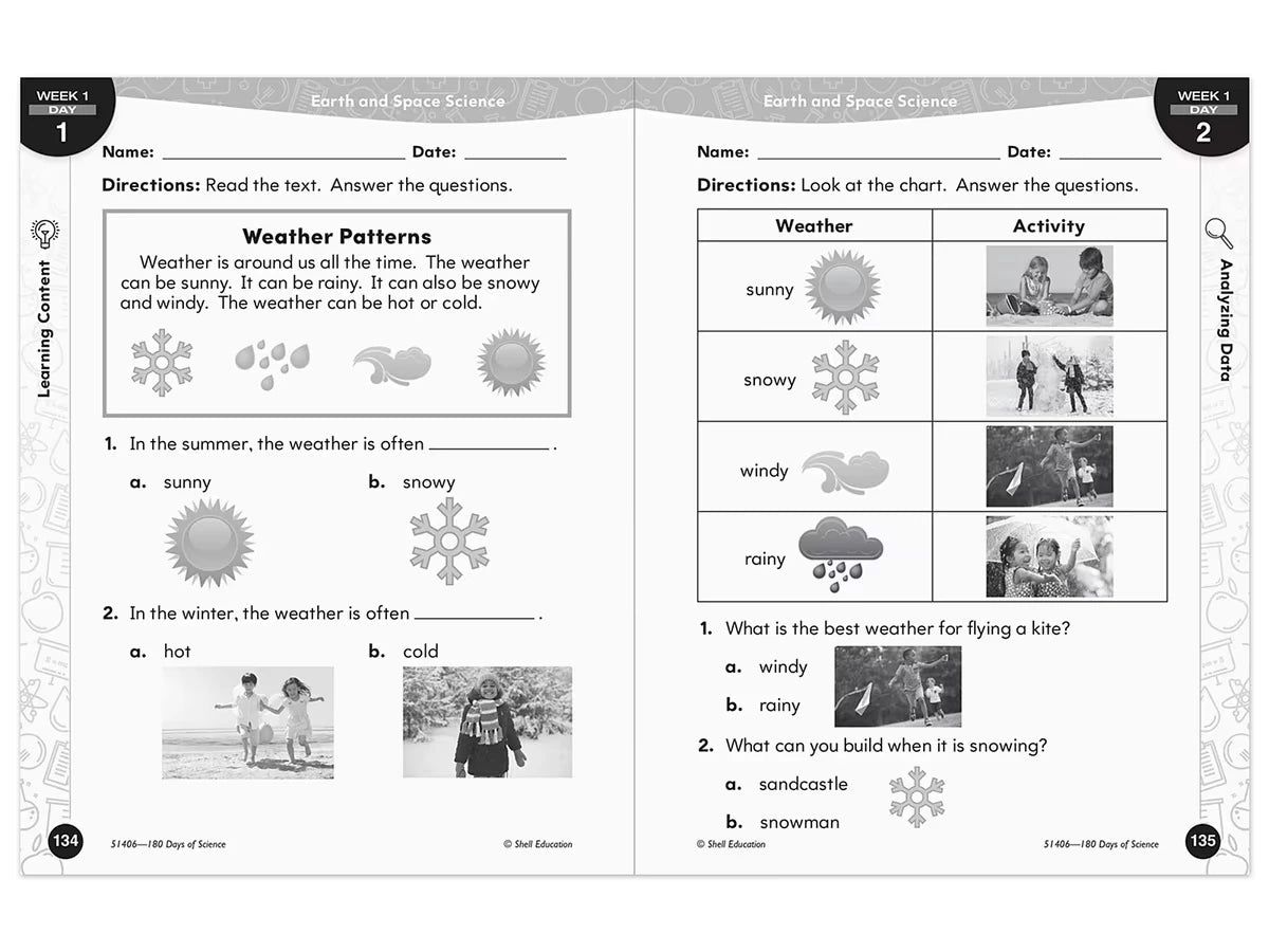 180 Days of Science Workbook - Kindergarten - US 4446