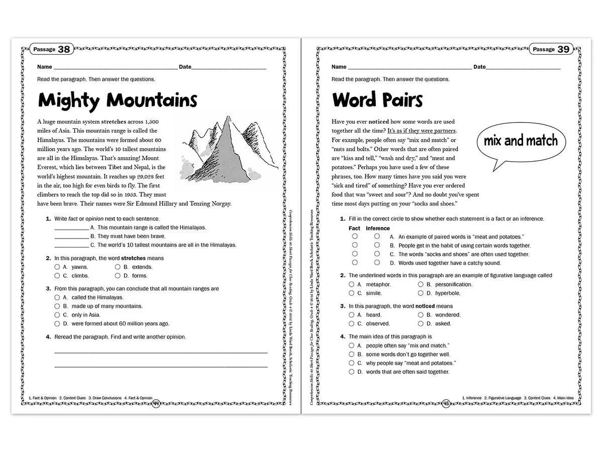 Comprehension Skills Workbook - Gr. 4 - US 8828