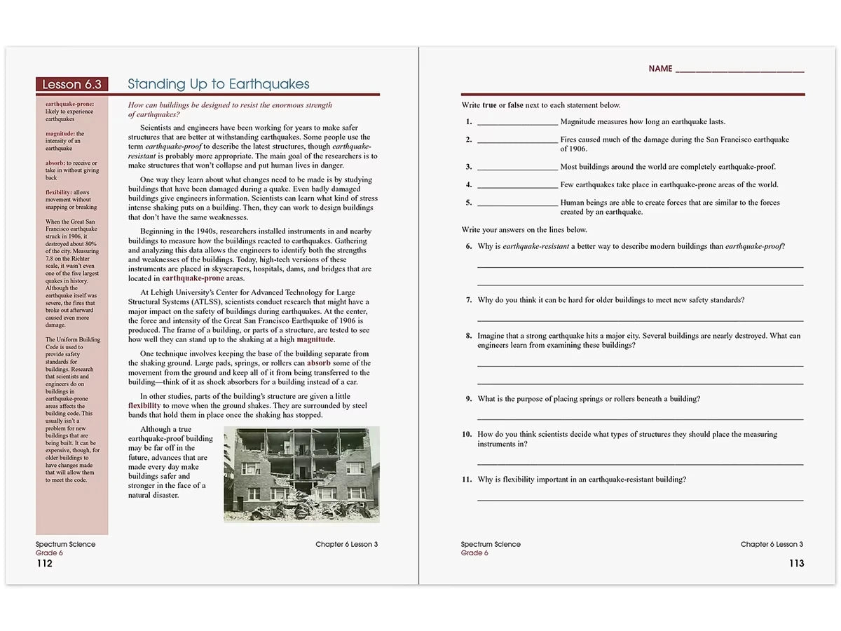 Spectrum® Science Workbook - Gr. 6 - US 8452