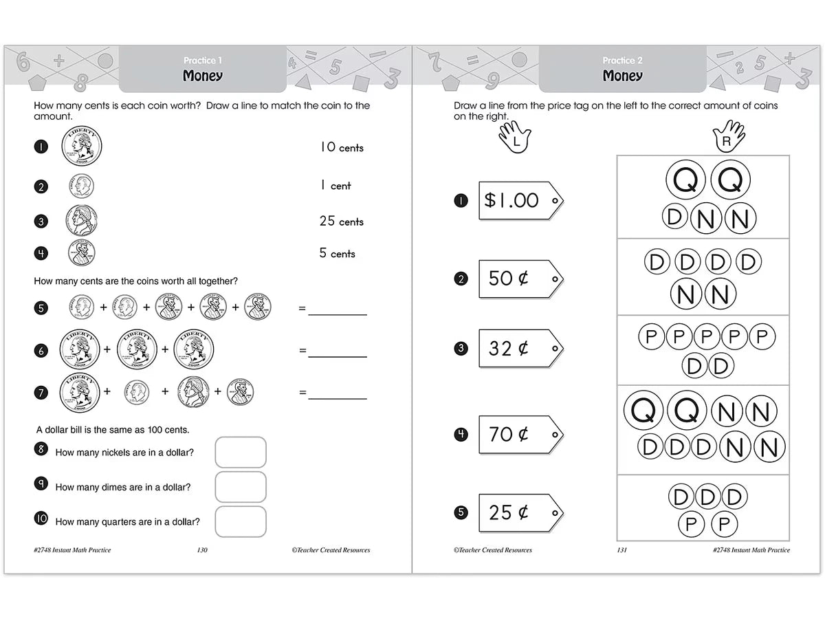 Instant Math Practice Workbook - Gr. 1 - US 9812
