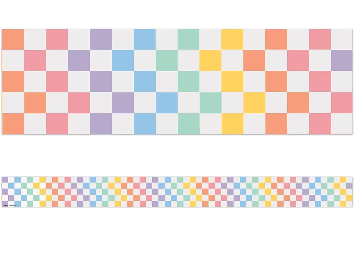 Cool for School Rainbow Checkered Border - US 3527