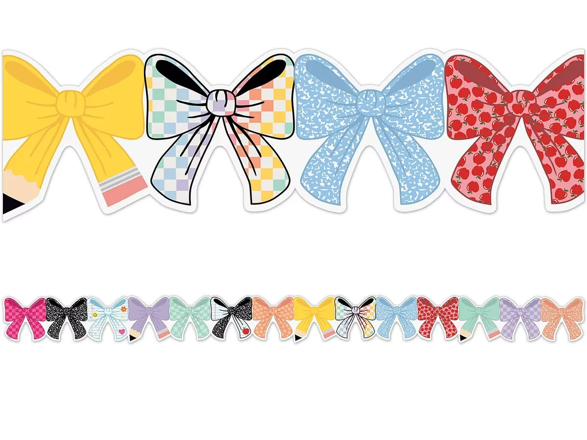 Cool for School Bows Border - US 5698