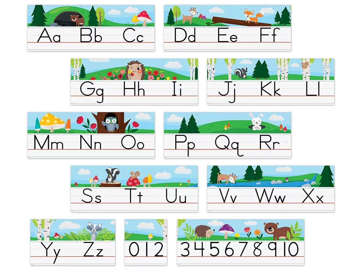 Woodland Friends Traditional Manuscript Bulletin Board Set - US 7310