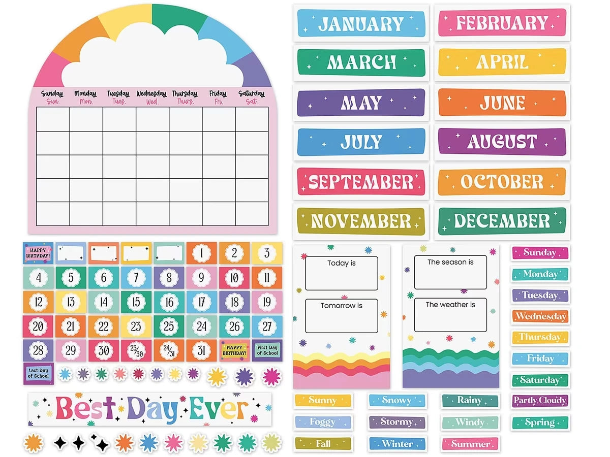 Retro Remix Best Day Ever Calendar Bulletin Board Set - US 1014