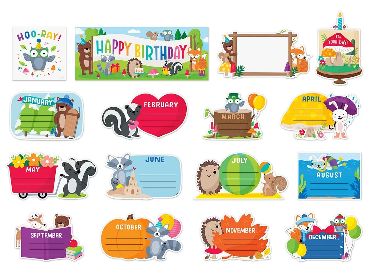Woodland Friends Birthday Bulletin Board Set - US 9853
