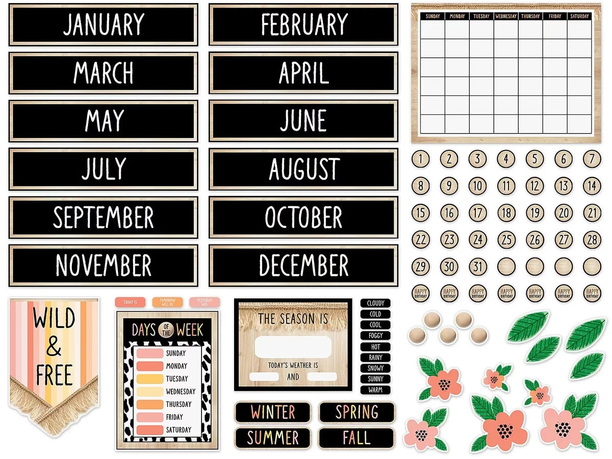 Simply Safari Calendar Bulletin Board Set - US 6247