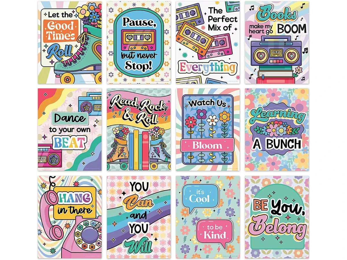Retro Remix Groovy Motivational Mini Poster Pack - US 7088