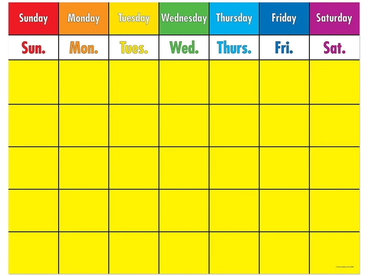 Write & Wipe Classroom Calendar - US 2999