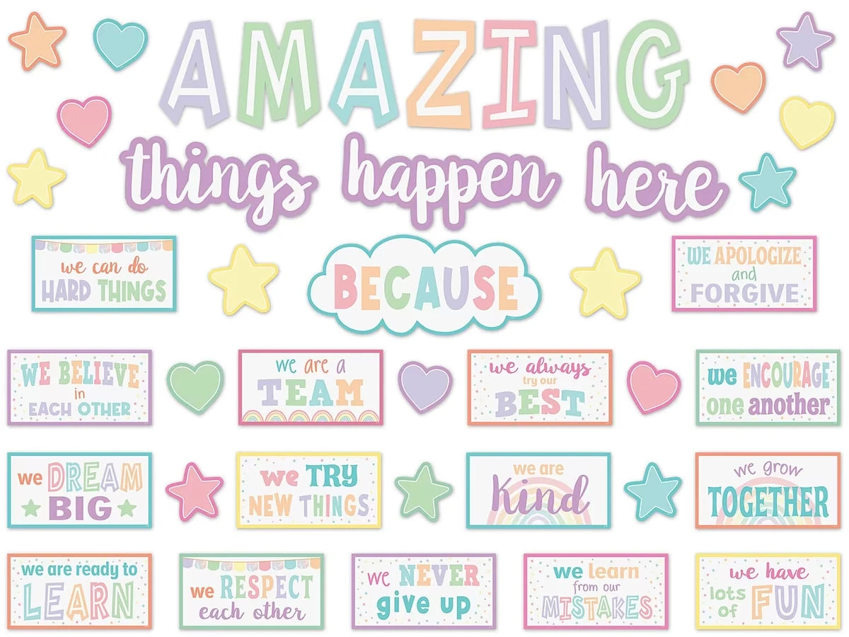 Pastel Pop Motivational Bulletin Board Set - US 1286