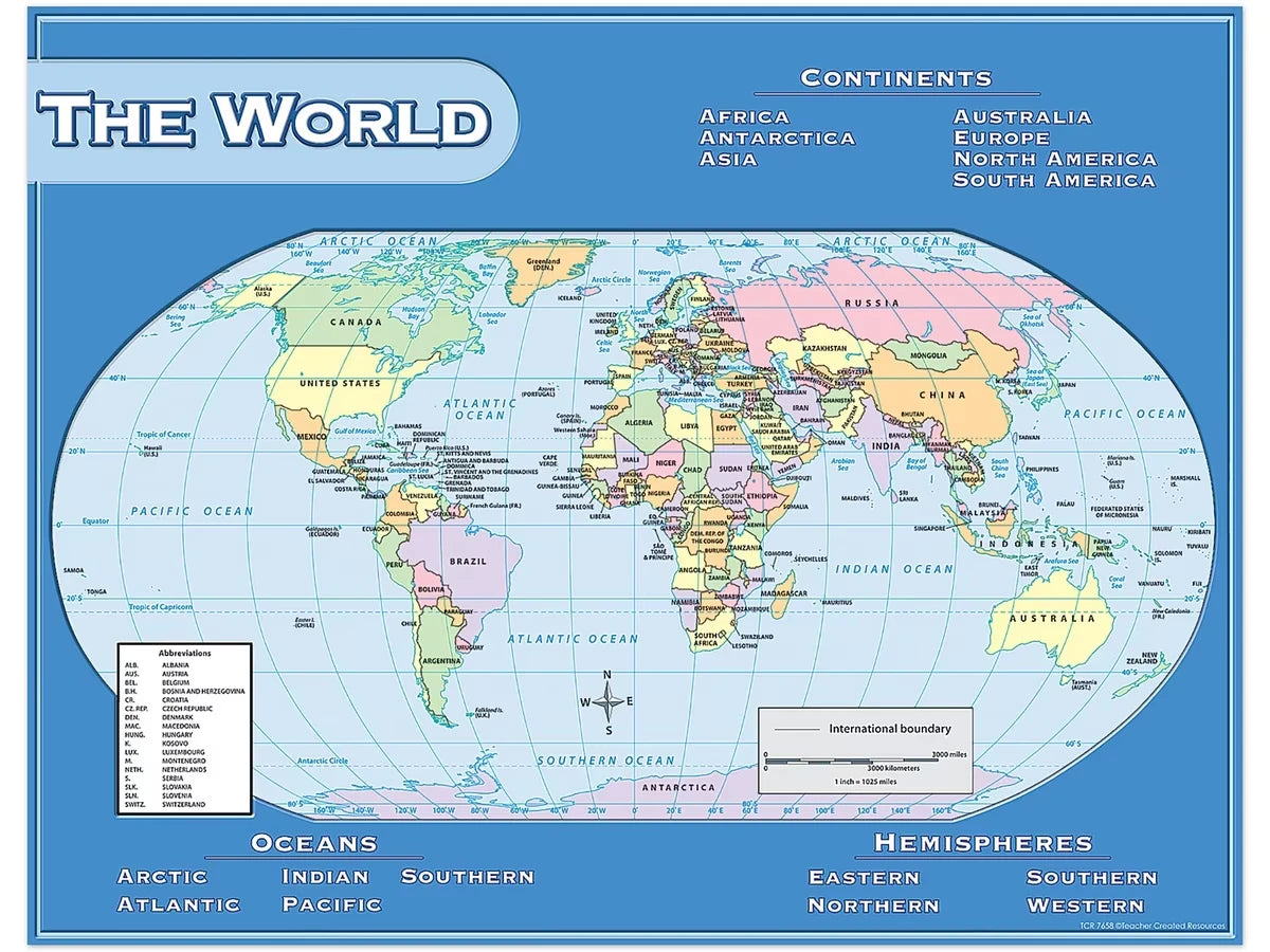 World Map Poster - US 6868