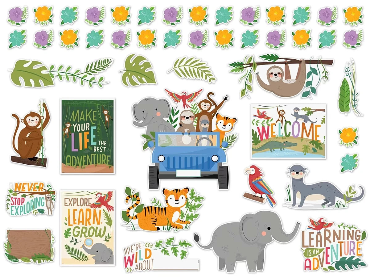 Jungle Friends Motivational Bulletin Board Set - US 3445