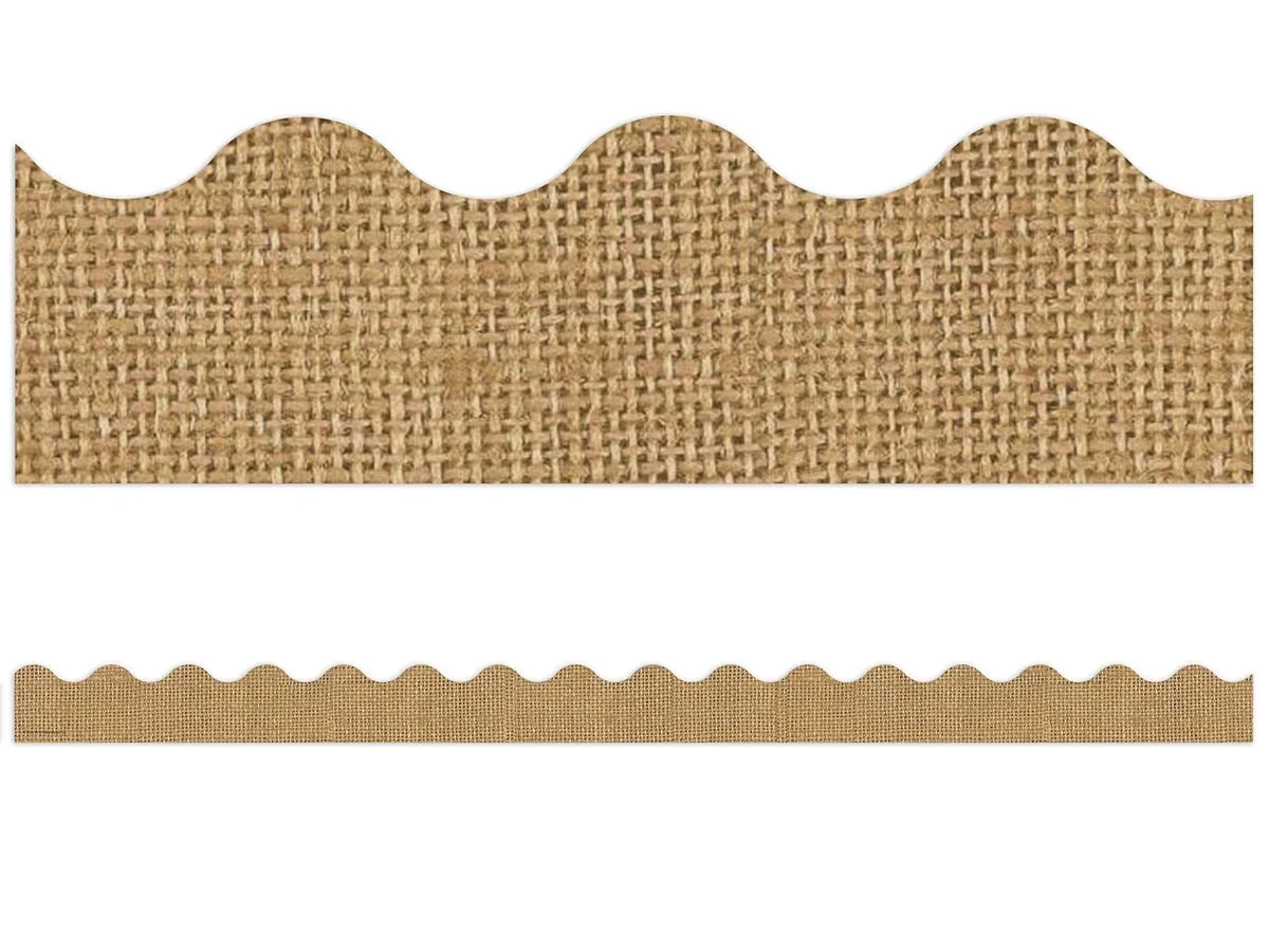 Shabby Chic Burlap Scalloped Border - US 5972