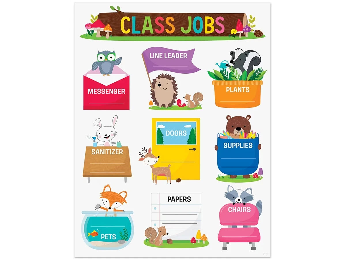 Woodland Friends Classroom Jobs Poster - US 8382
