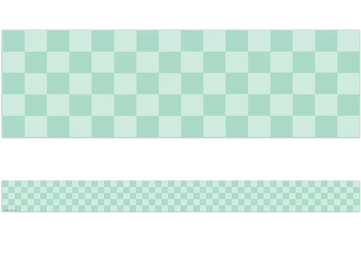 Cool for School Green Checkered Border - US 8491
