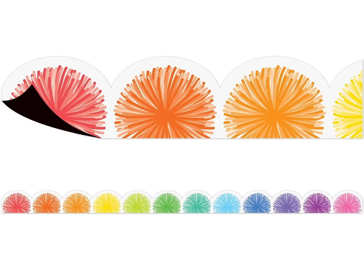 Colorful Poms Magnetic Scalloped Border - US 5084