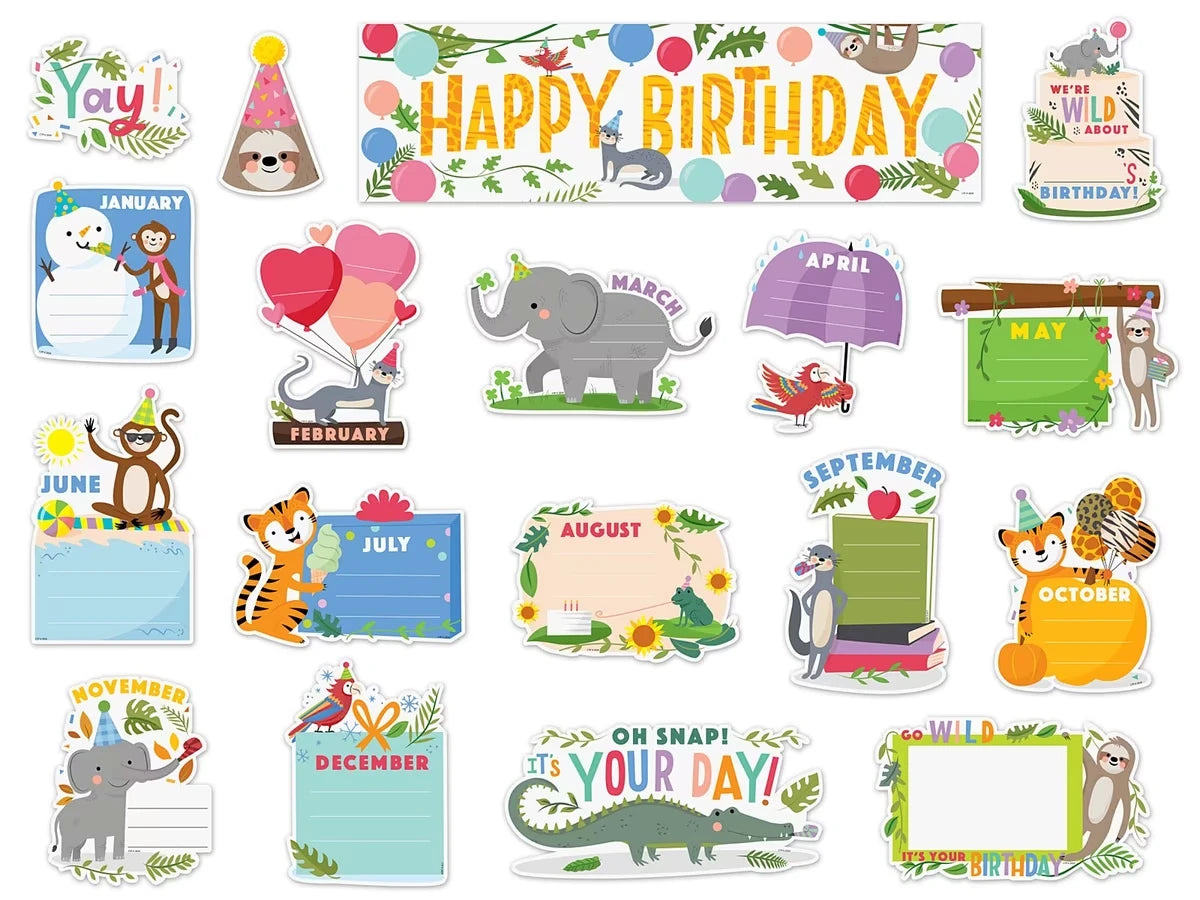 Jungle Friends Birthday Bulletin Board Set - US 5434