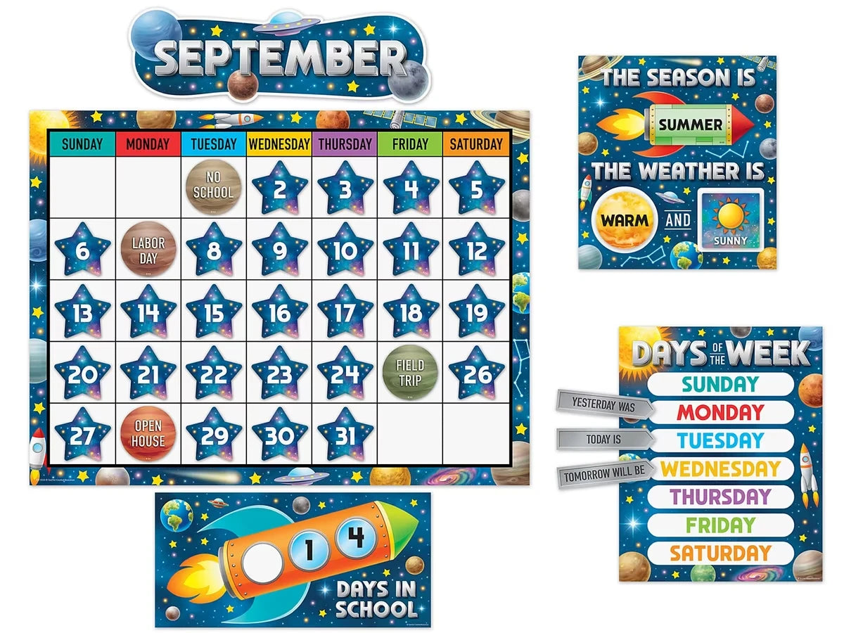 Outer Space Crew Calendar Bulletin Board Set - US 1375