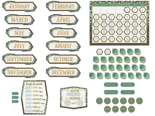 Eucalyptus Calendar Bulletin Board Set - US 8098