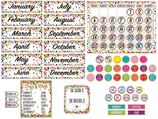 Confetti Calendar Bulletin Board Set - US 3353